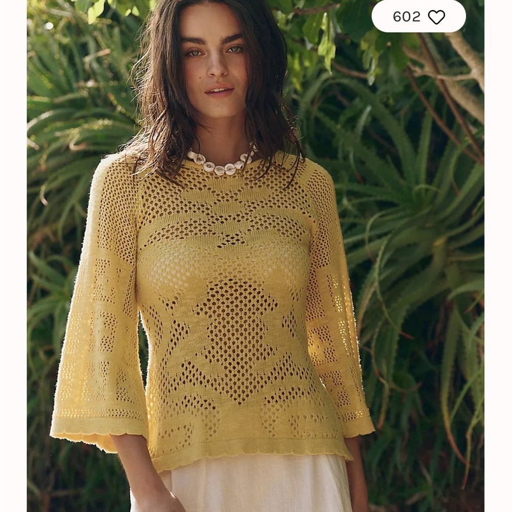 Free People Crochet Knit Top